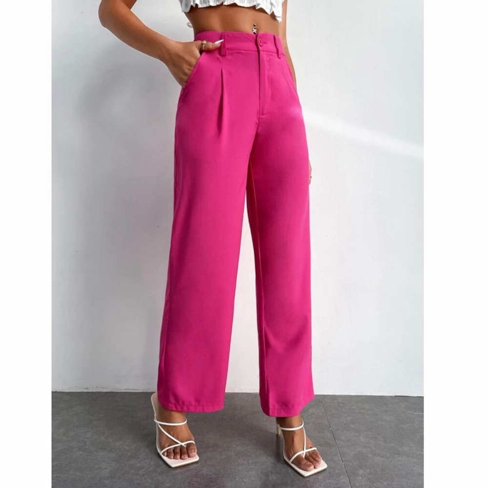 Hot pink Dress Pants For Women | Wide Legs Pants